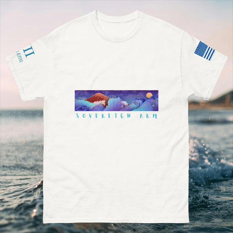 Solar Waves and Mountain Blue Men's classic tee