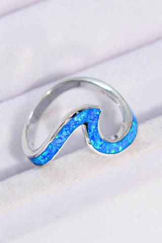 Trendsi Cobalt Blue / 6 Opal Contrast 925 Sterling Silver Ring