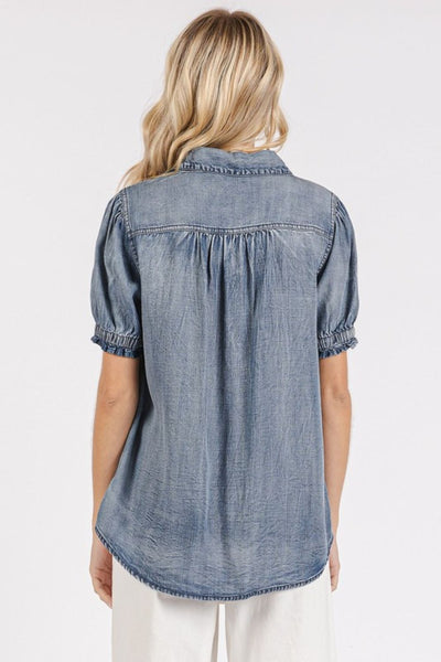 Mittoshop Collared Neck Puff Sleeve Shirt