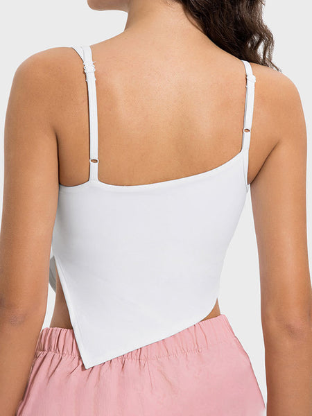 Slit Asymmetrical Neck Active Cami