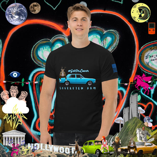 sovereignarm.com Black / S Pop Art #get in Loser Blue Car Men's classic tee
