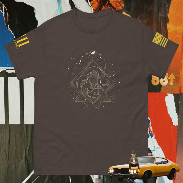 Solar Lunar Wave Line Art Design v1.7 Men's classic tee