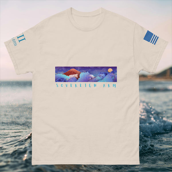 Solar Waves and Mountain Blue Men's classic tee