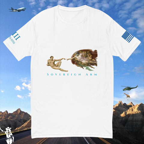 Adam and God solar light Short Sleeve T-shirt