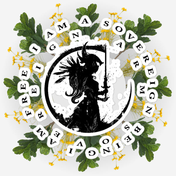 sovereignarm.com 5.5″×5.5″ Valerie I am a Sovereign being, I am free Bubble-free stickers