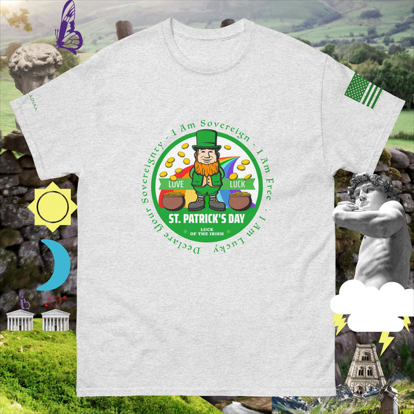 sovereignarm.com Ash / S Irish Luck Love Luck Rainbow Pot of gold  Men's classic tee