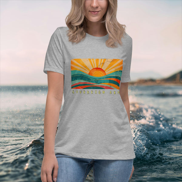 sovereignarm.com Athletic Heather / S Solar Waves Women's Relaxed T-Shirt