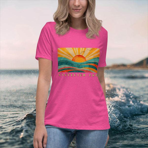 sovereignarm.com Berry / S Solar Waves Women's Relaxed T-Shirt