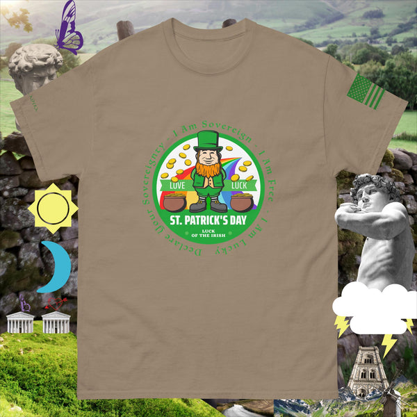 sovereignarm.com Brown Savana / S Irish Luck Love Luck Rainbow Pot of gold  Men's classic tee