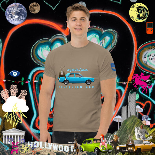 sovereignarm.com Brown Savana / S Pop Art #get in Loser Blue Car Men's classic tee
