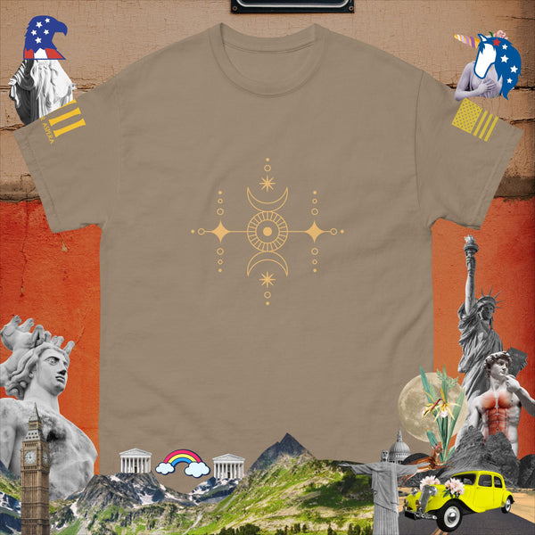 sovereignarm.com Brown Savana / S Solar Lunar Line Art Men's classic tee