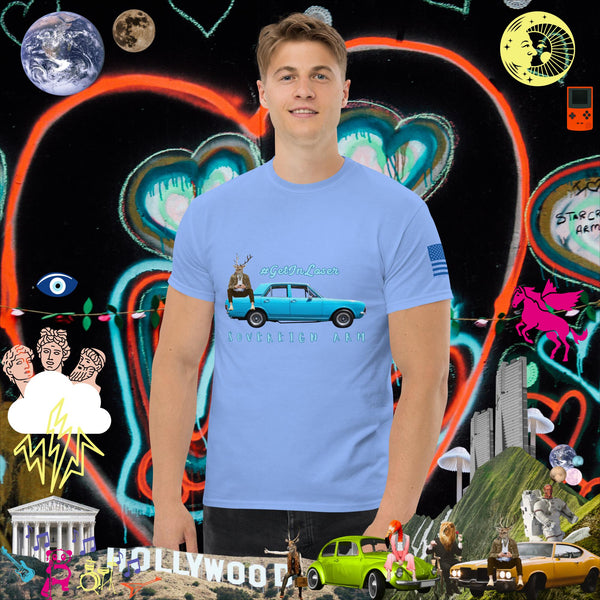 sovereignarm.com Carolina Blue / S Pop Art #get in Loser Blue Car Men's classic tee