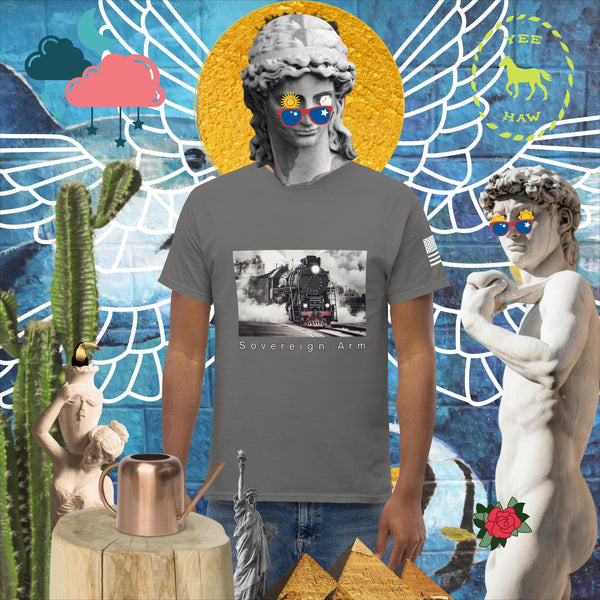 sovereignarm.com Charcoal / S Steam Train Men's classic tee