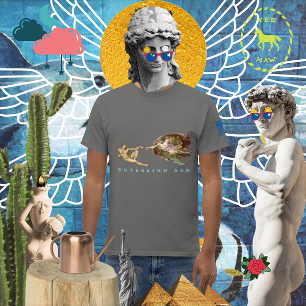 sovereignarm.com Charcoal / S The Creation of adam v1.1 solar light Men's classic tee