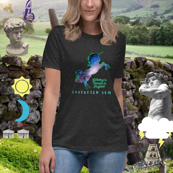 sovereignarm.com Dark Grey Heather / S Believing in yourself is magickal Women's Relaxed T-Shirt