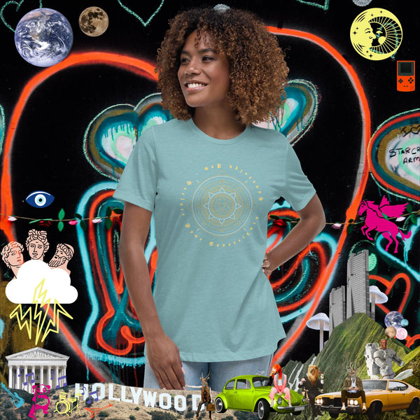 sovereignarm.com Heather Blue Lagoon / S Sacred Geo V1.0 Women's Relaxed T-Shirt
