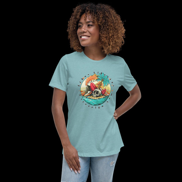 sovereignarm.com Heather Blue Lagoon / S Surf Art V1.0 Women's Relaxed T-Shirt