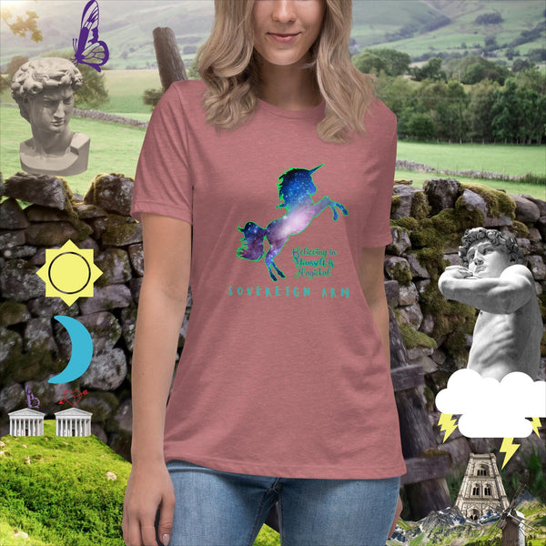 sovereignarm.com Heather Mauve / S Believing in yourself is magickal Women's Relaxed T-Shirt