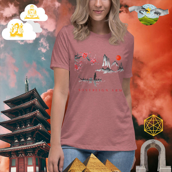 sovereignarm.com Heather Mauve / S Solar Cherry Blossoms v1.4 Women's Relaxed T-Shirt