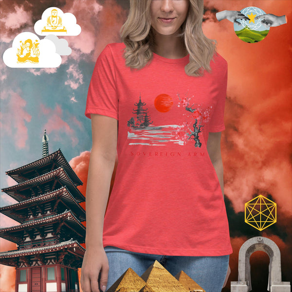 sovereignarm.com Heather Red / S Solar Cherry Blossoms v1.0 Women's Relaxed T-Shirt