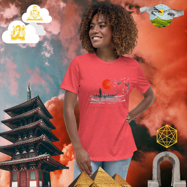 sovereignarm.com Heather Red / S Solar Cherry Blossoms v1.1 Women's Relaxed T-Shirt