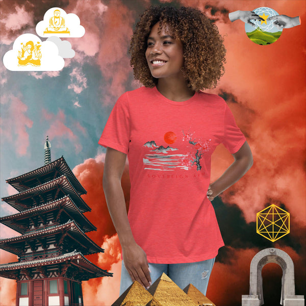sovereignarm.com Heather Red / S Solar Cherry Blossoms v1.3 Women's Relaxed T-Shirt