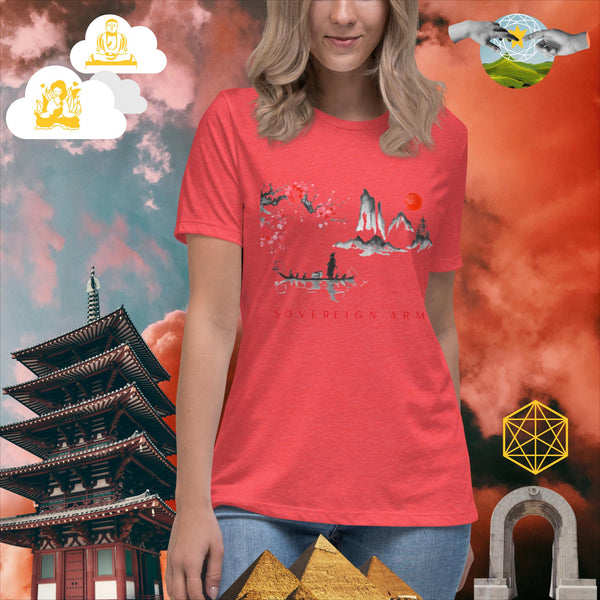 sovereignarm.com Heather Red / S Solar Cherry Blossoms v1.4 Women's Relaxed T-Shirt