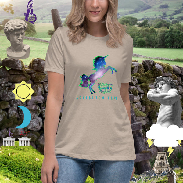 sovereignarm.com Heather Stone / S Believing in yourself is magickal Women's Relaxed T-Shirt
