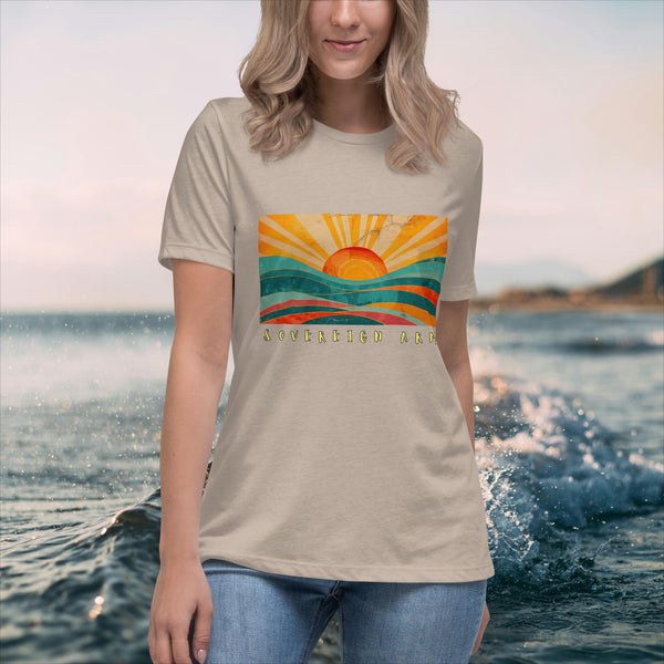 sovereignarm.com Heather Stone / S Solar Waves Women's Relaxed T-Shirt