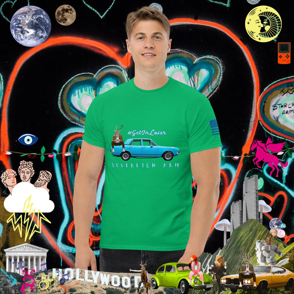 sovereignarm.com Irish Green / S Pop Art #get in Loser Blue Car Men's classic tee