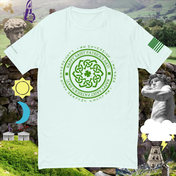 sovereignarm.com Light Blue / XS Celtic weave happy St Patrick's Day Short Sleeve T-shirt
