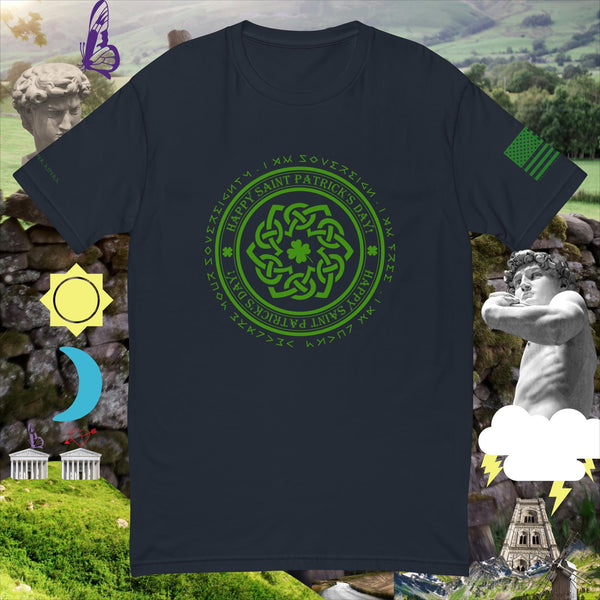 sovereignarm.com Midnight Navy / XS Celtic weave happy St Patrick's Day Short Sleeve T-shirt