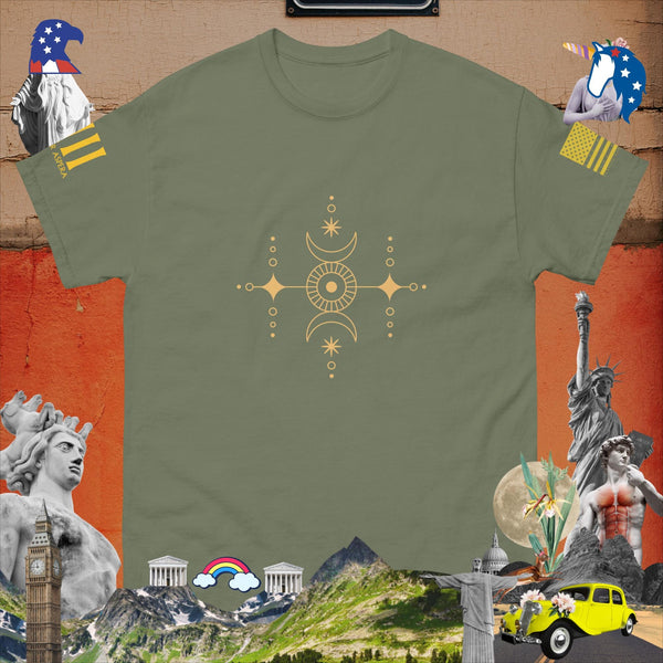 sovereignarm.com Military Green / S Solar Lunar Line Art Men's classic tee