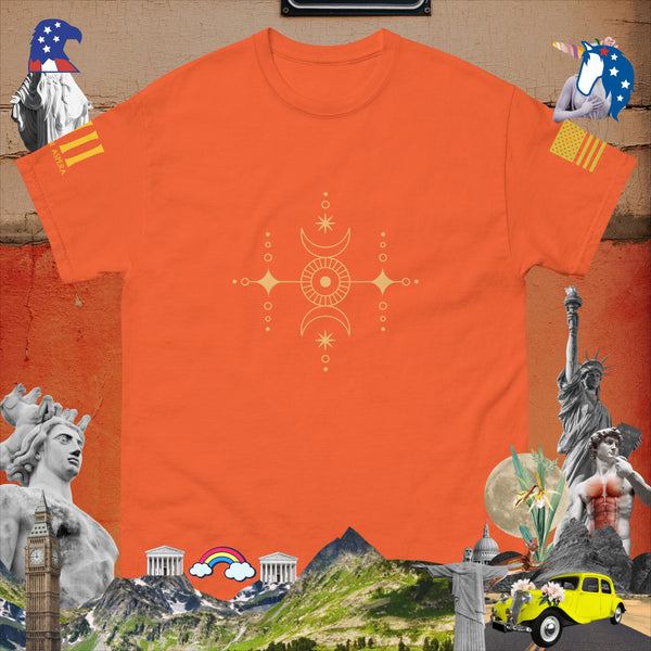 sovereignarm.com Orange / S Solar Lunar Line Art Men's classic tee