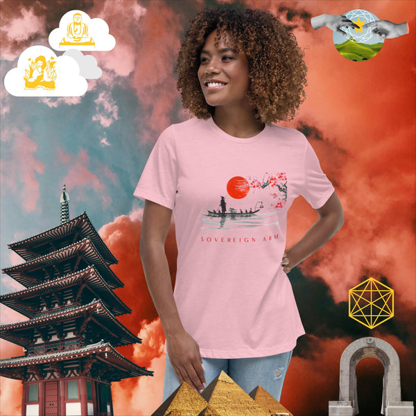 sovereignarm.com Pink / S Solar Cherry Blossoms v1.1 Women's Relaxed T-Shirt