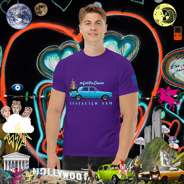 sovereignarm.com Purple / S Pop Art #get in Loser Blue Car Men's classic tee