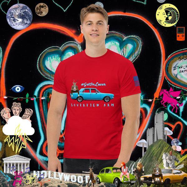 sovereignarm.com Red / S Pop Art #get in Loser Blue Car Men's classic tee