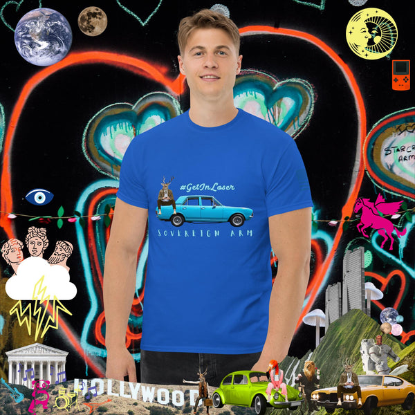 sovereignarm.com Royal / S Pop Art #get in Loser Blue Car Men's classic tee