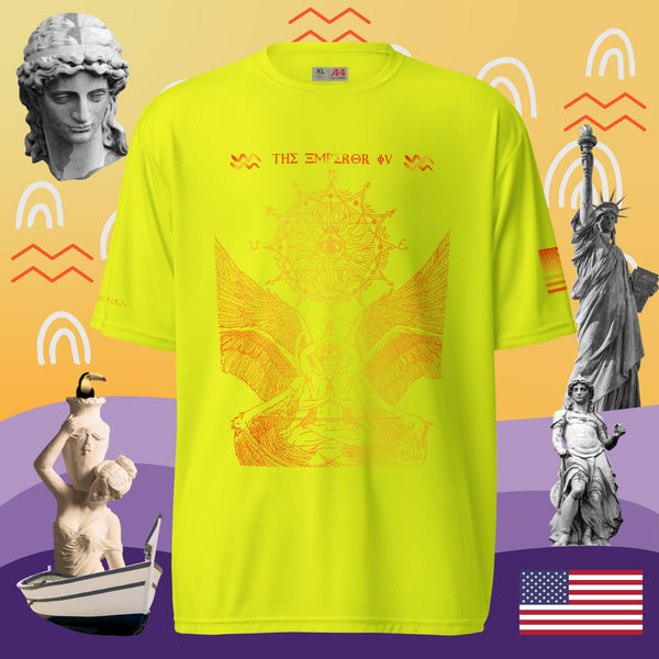 sovereignarm.com Safety Yellow / S The Emperor Ivv Fire Unisex performance crew neck t-shirt