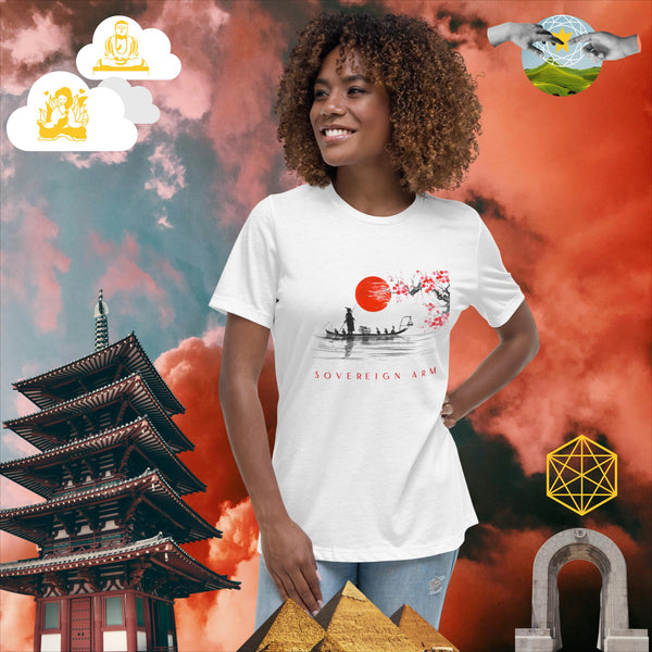 sovereignarm.com White / S Solar Cherry Blossoms v1.1 Women's Relaxed T-Shirt