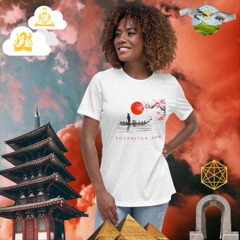 sovereignarm.com White / S Solar Cherry Blossoms v1.1 Women's Relaxed T-Shirt