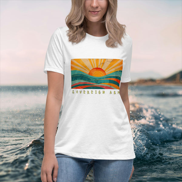 sovereignarm.com White / S Solar Waves Women's Relaxed T-Shirt