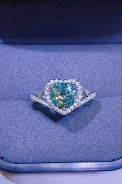 Trendsi Eros and Psyche Valentines Adored 1 Carat Moissanite 925 Sterling Silver Heart Ring