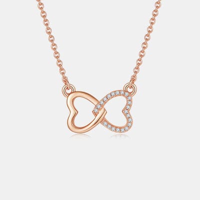 Trendsi Moissanite 925 Sterling Silver Heart Bow Necklace