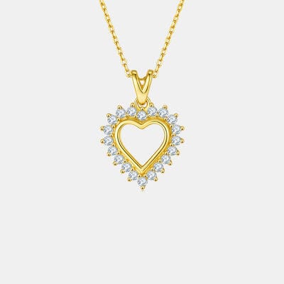 Trendsi Moissanite 925 Sterling Silver Heart Pendant Necklace