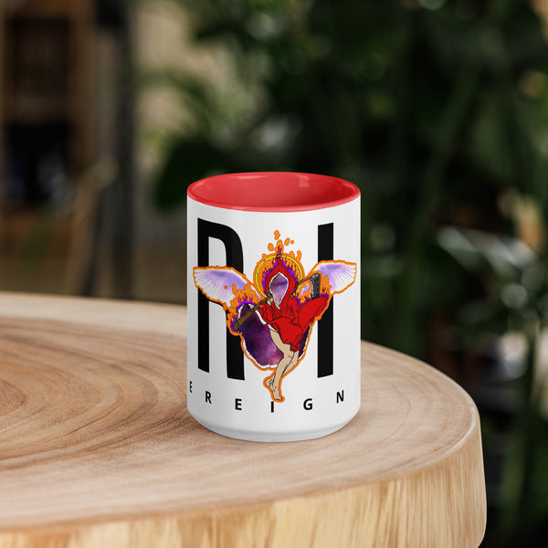 Grim Sassy Angel Mug with Color Inside