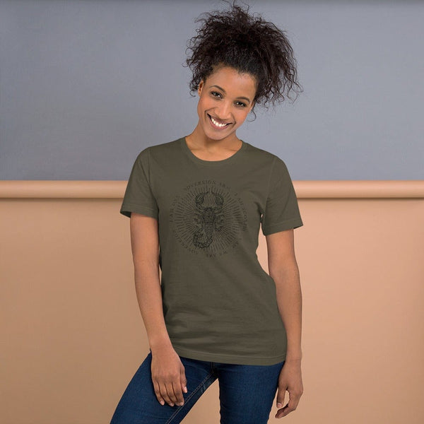 sovereignarm.com Army / S Zodiac Scorpio, I am | Black Print Short-Sleeve Unisex T-Shirt