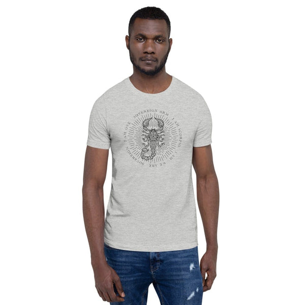 sovereignarm.com Athletic Heather / S Zodiac Scorpio, I am | Black Print Short-Sleeve Unisex T-Shirt