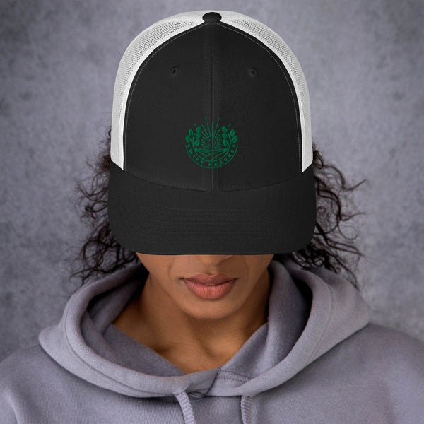 sovereignarm.com Black/ White Swift Harvest Sun Shine | Green Print Trucker Cap