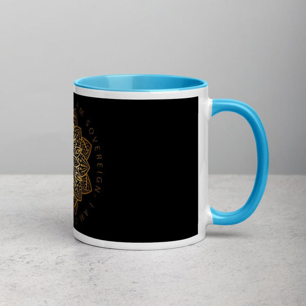 sovereignarm.com Blue Lotus I am Sovereign Mug with Color Inside